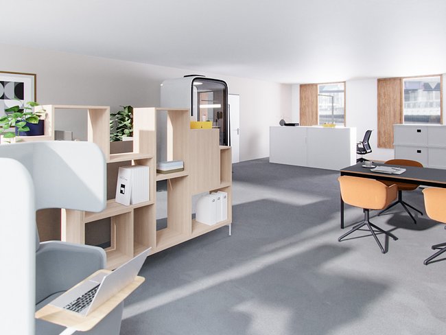 Eingerichtetes Furnitures as a Service Büro, Ansicht 2